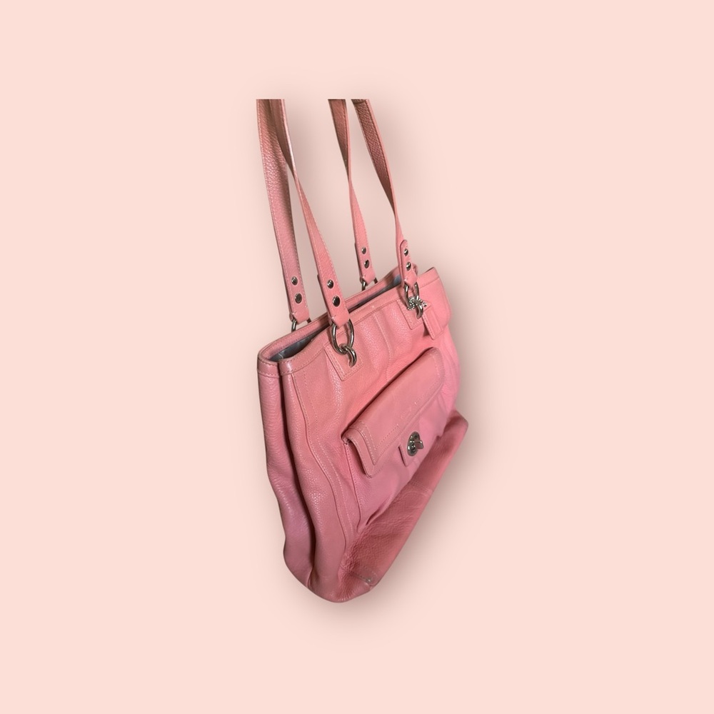 Coach bubble pink pebbled Leather Tote Bag - Picture 6 of 12